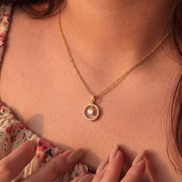 Halo Sparkle Pendant in 92.5 Sterling Silver