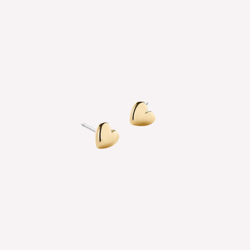 Dainty Golden Heart Studs in 92.5 Sterling Silver