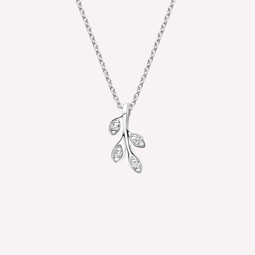 June leaf Necklace in 92.5 Sterling Silver