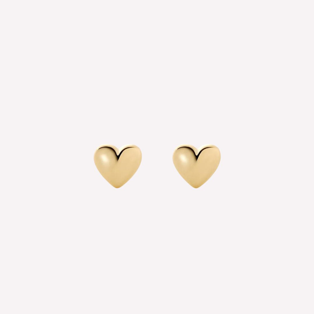 Dainty Golden Heart Studs in 92.5 Sterling Silver