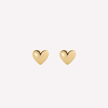 Dainty Golden Heart Studs in 92.5 Sterling Silver