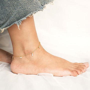Glimmer Charm Anklet in 92.5 Sterling Silver