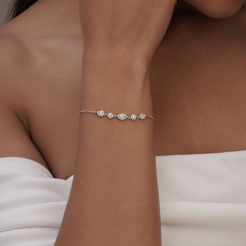 Royal Trinity Diamond Bracelet in 92.5 Sterling Silver