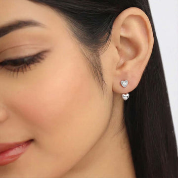 Blush Heart Studs in 92.5 Sterling Silver