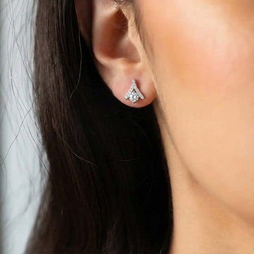 Meru Diamond Stud Earrings in 92.5 Sterling Silver