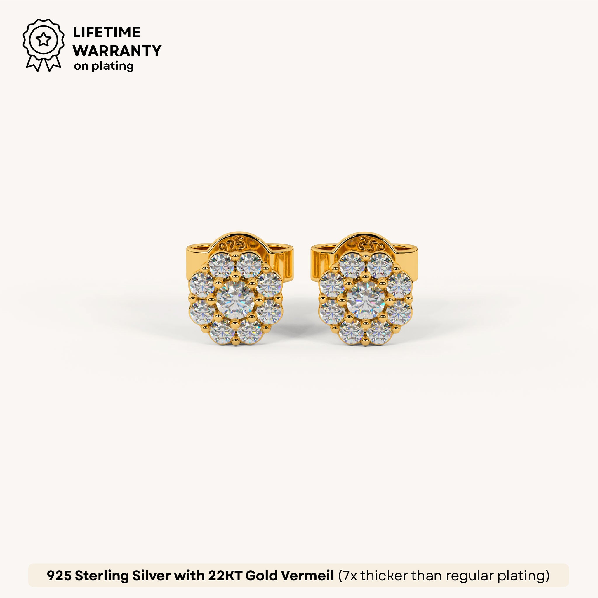 Royal Crest Stud Earrings in 92.5 Sterling Silver