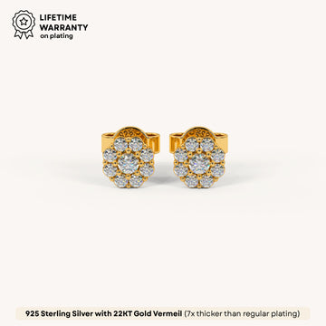 Royal Crest Stud Earrings in 92.5 Sterling Silver