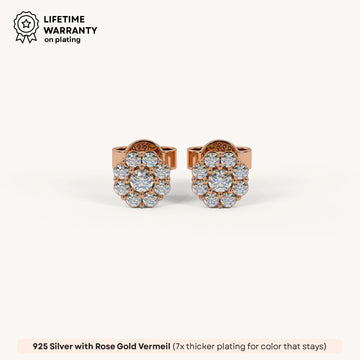 Royal Crest Stud Earrings in 92.5 Sterling Silver