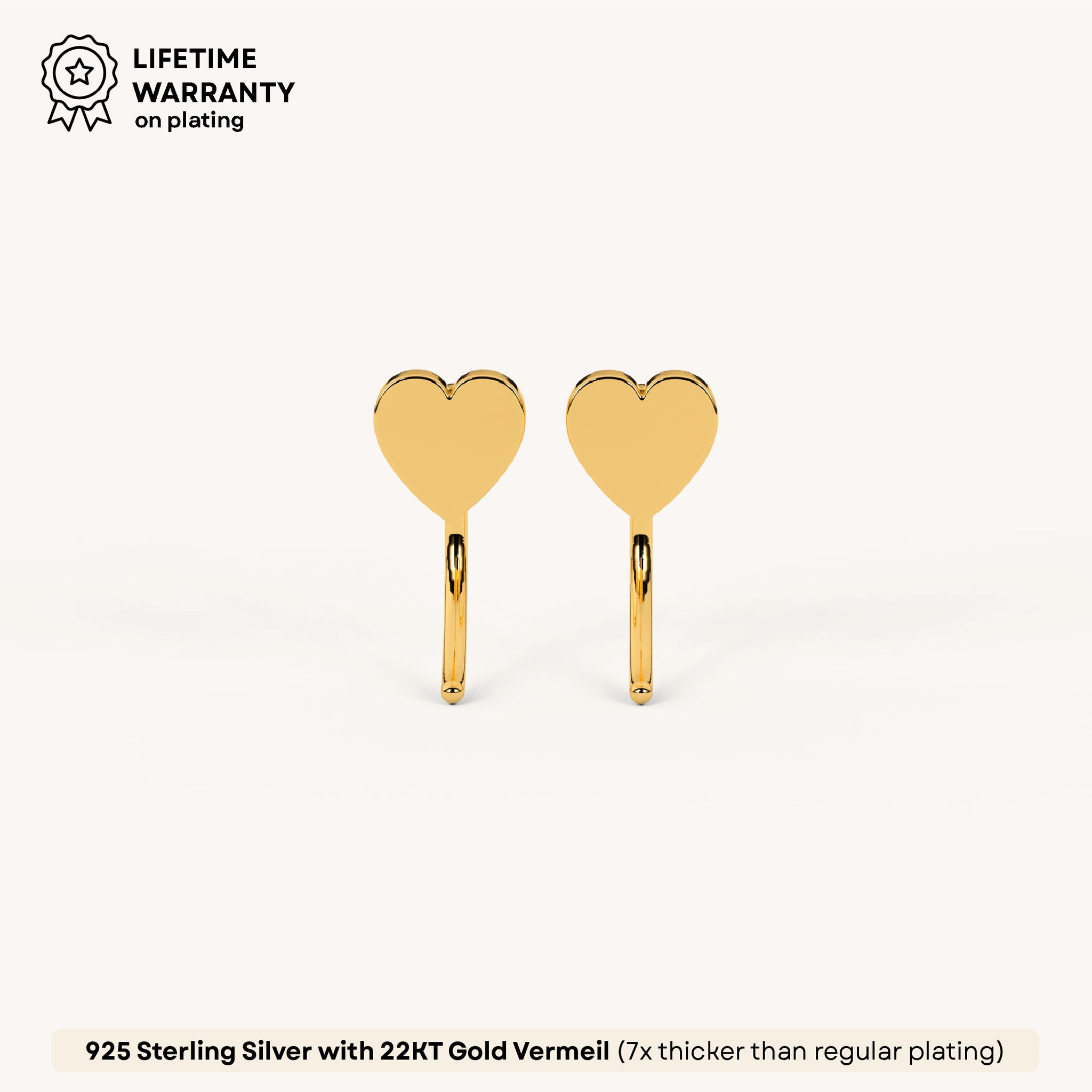 Heart Curve Earrings in 92.5 Sterling Silver