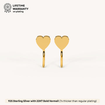 Heart Curve Earrings in 92.5 Sterling Silver