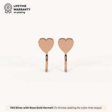 Heart Curve Earrings in 92.5 Sterling Silver