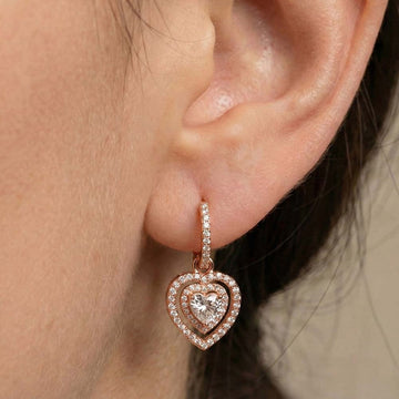 Double Heart Earrings in 92.5 Sterling Silver