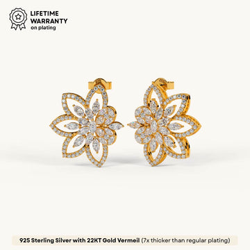 Sparkling Daisy Studs in 92.5 Sterling Silver