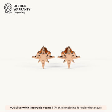 North Star Stud Earrings in 92.5 Sterling Silver