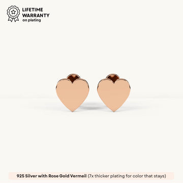 Soulmate Heart Stud Earrings in 92.5 Sterling Silver