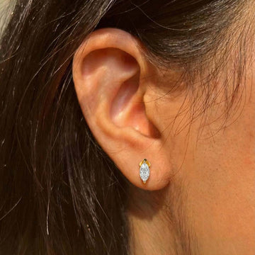 Soulful Marquise Stud Earrings in 92.5 Sterling Silver