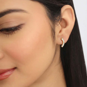 Crescent Stud Earring in 92.5 Sterling Silver