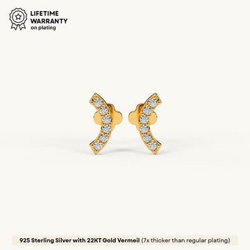 Crescent Stud Earring in 92.5 Sterling Silver