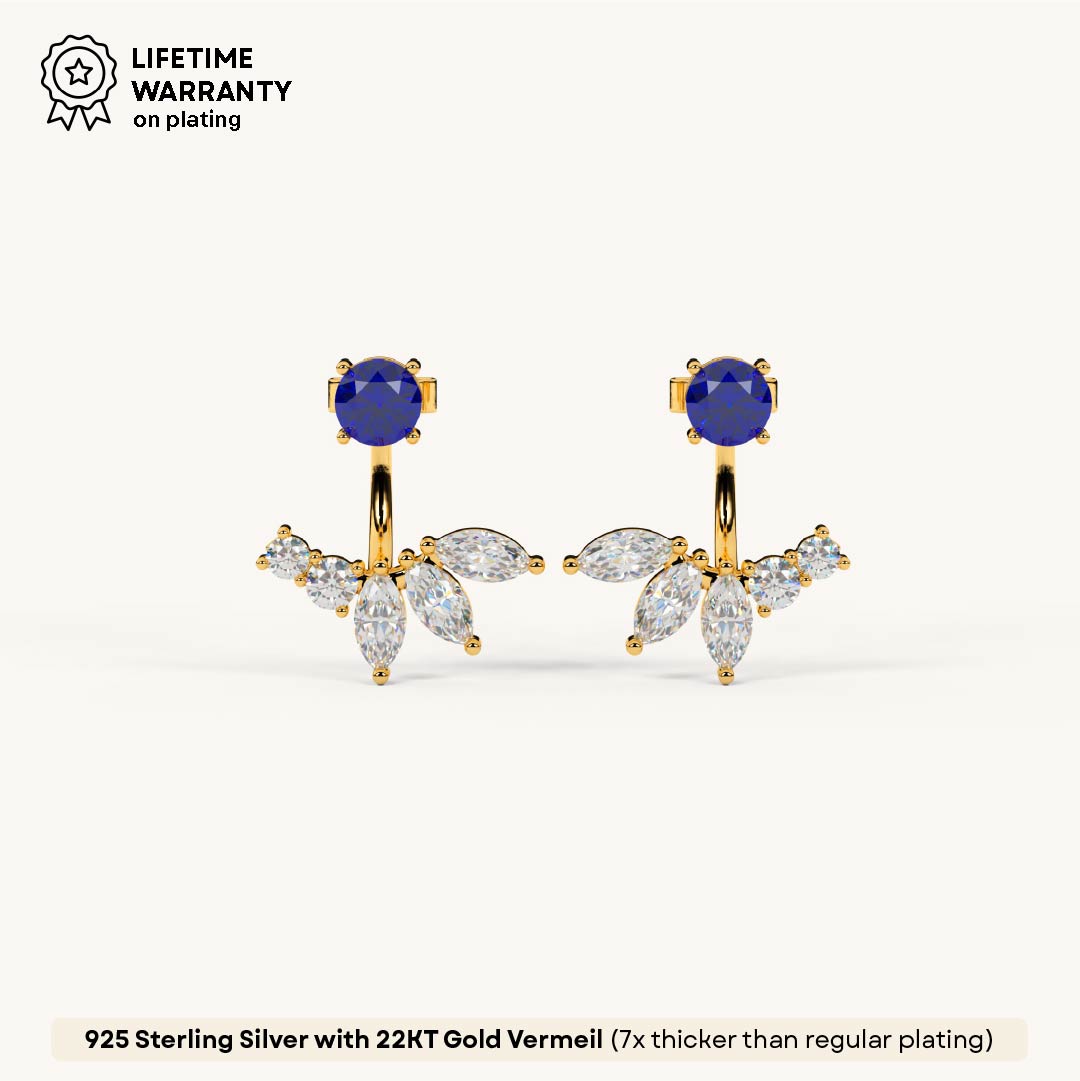 Sapphire Convertible Jacket Stud in 92.5 Sterling Silver