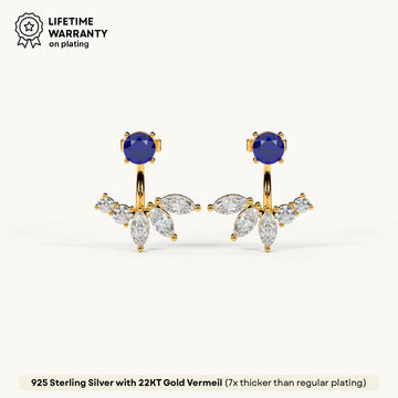 Sapphire Convertible Jacket Stud in 92.5 Sterling Silver