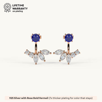 Sapphire Convertible Jacket Stud in 92.5 Sterling Silver