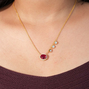Mom's Crimson Roots Necklace in 92.5 Sterling Silver