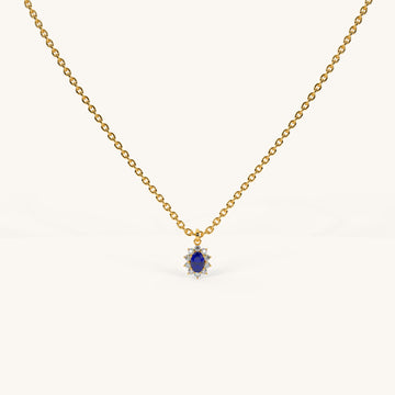 Royal Blue Gem Pendant in 92.5 Sterling Silver