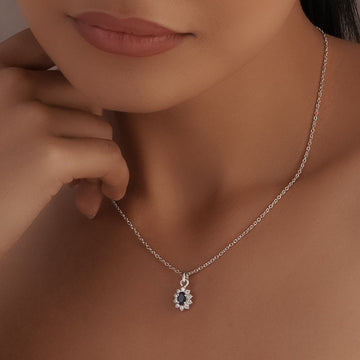 Royal Blue Gem Pendant in 92.5 Sterling Silver