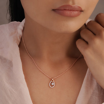 Oval Halo Spark Pendant in 92.5 Sterling Silver