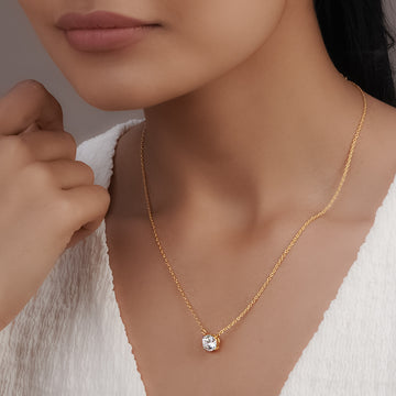 Classic Solitaire Necklace in 92.5 Sterling Silver
