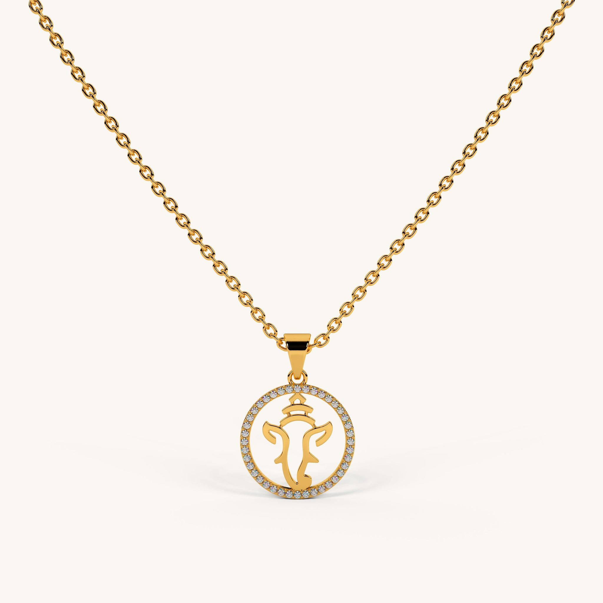 Ganpati Circle Necklace in 92.5 Sterling Silver