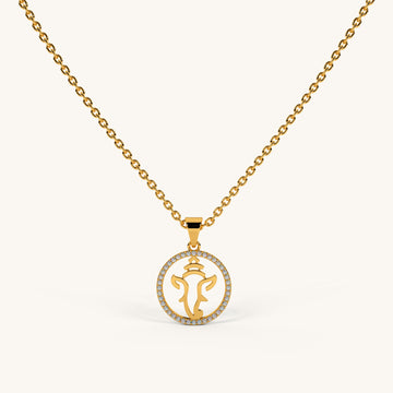 Ganpati Circle Necklace in 92.5 Sterling Silver