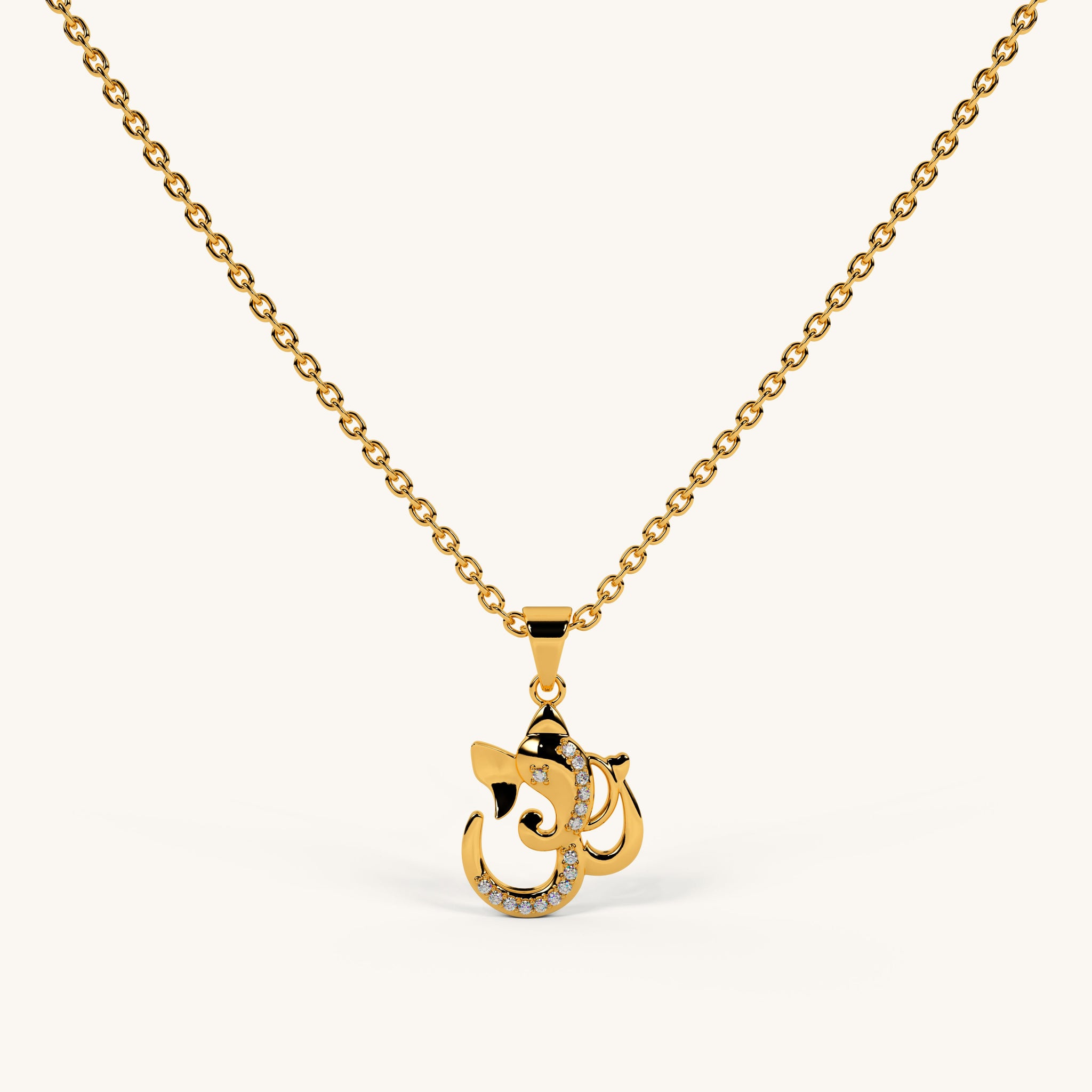 Om Ganpati Aura Necklace in 92.5 Sterling Silver