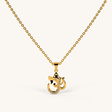 Om Ganpati Aura Necklace in 92.5 Sterling Silver