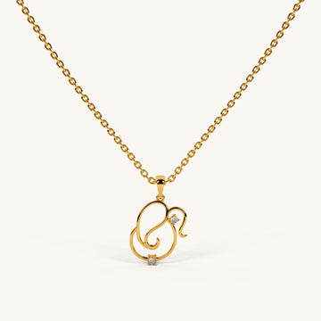 Om Ganpati Bliss Necklace in 92.5 Sterling Silver