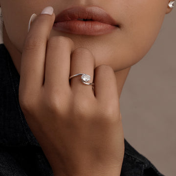 Solitaire Twist Ring in 92.5 Sterling Silver