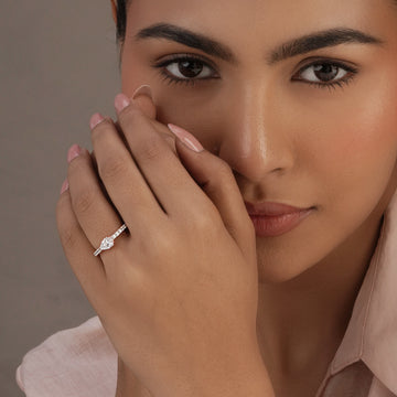 Pear Pavé Ring in 92.5 Sterling Silver
