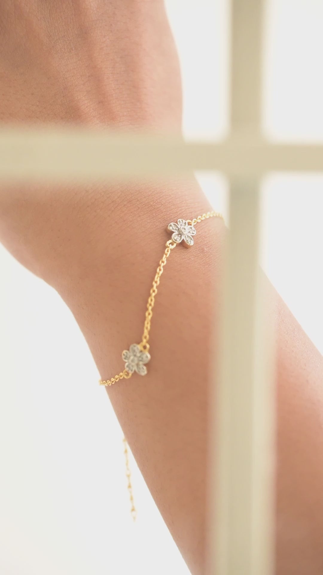 ◇Hei◇ crystal flowers bracelet [正規品/関税込] Daisy Silver Floral Crystal Adjustable Bracelet