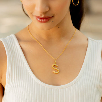 Swirl Up Initial Necklace