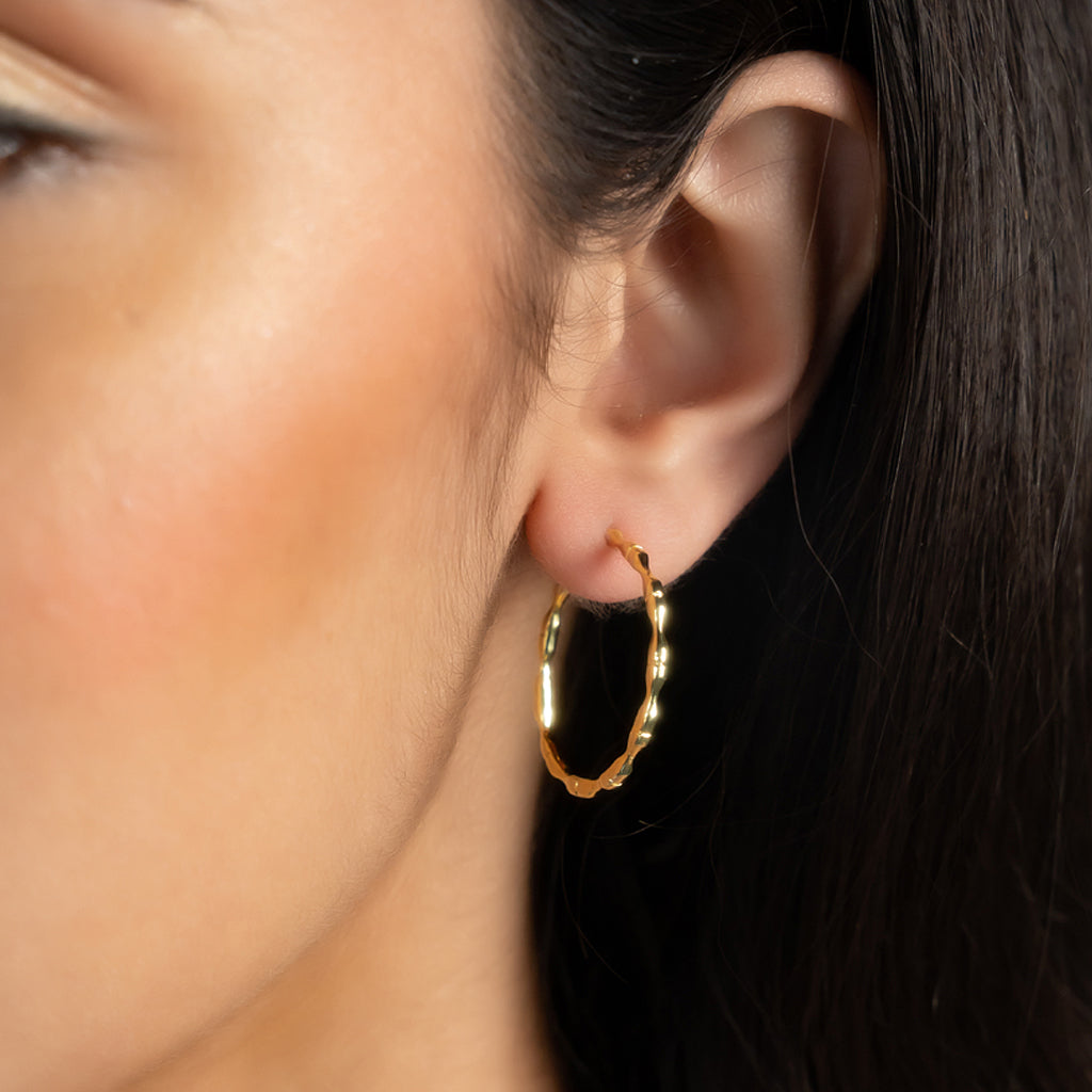 Bamboo Cut Hoops
