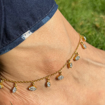 Ellipse Diamond Anklet