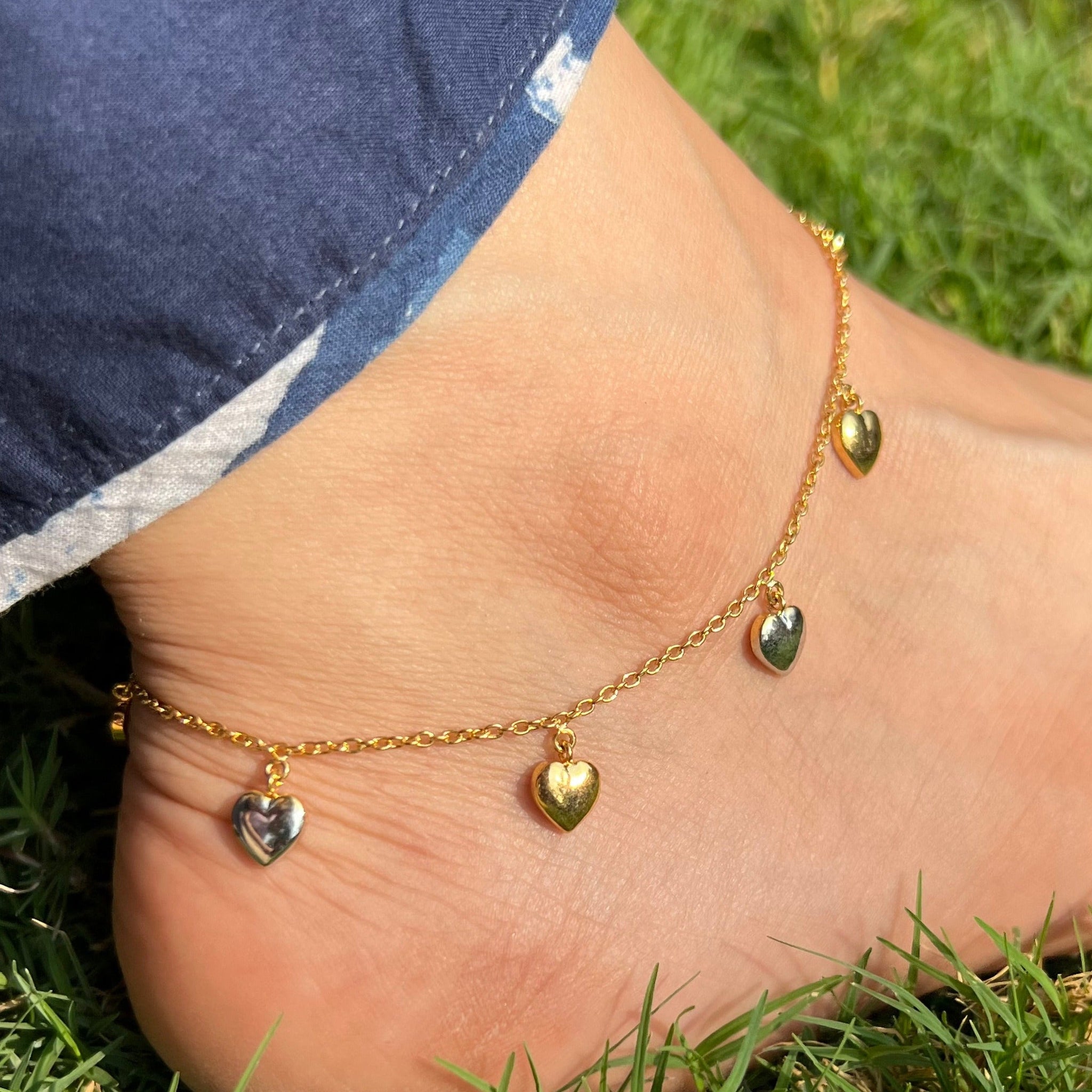 Heart Charm Anklet