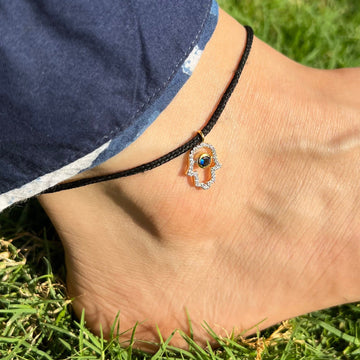 Hamsa Evil Eye Anklet