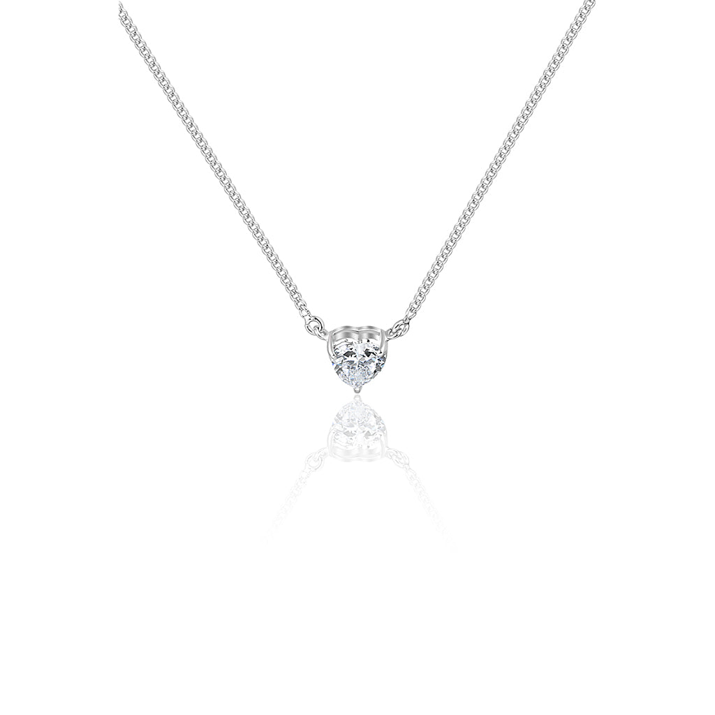 Solitaire Heart Pendant set
